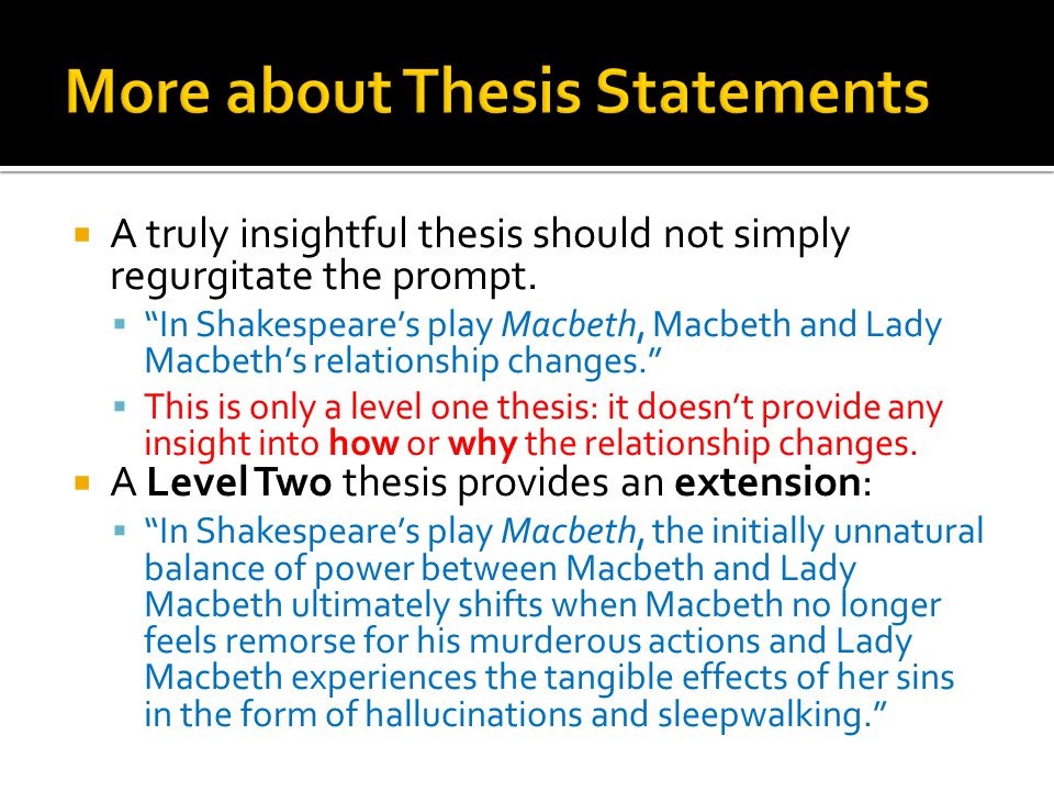Macbeth thesis statements